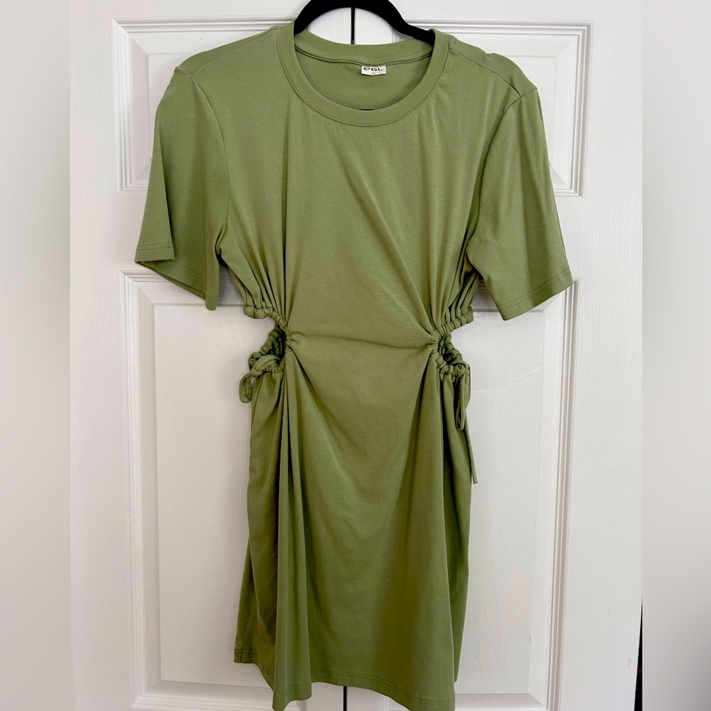 Mint Green Cut-out T Shirt Mini Dress